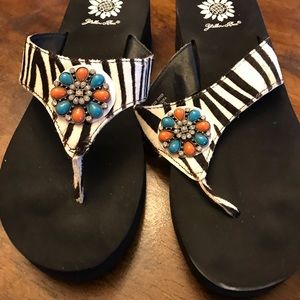 Yellow Box flip flops